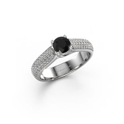 Engagement ring Leoness 950 platinum black diamond 0.60 crt