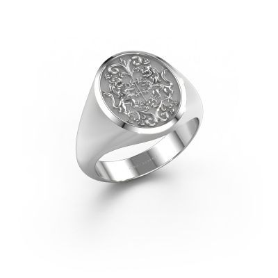 Family crest ring Charlie 585 white gold