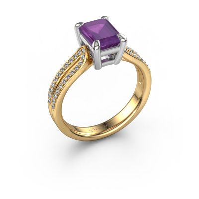 Verlobungsring Antonia eme 2 585 Gold Amethyst 8x6 mm