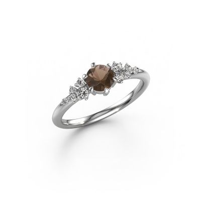 Engagement ring Royce RND 585 white gold smokey quartz 5 mm