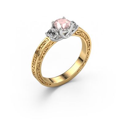 Engagement ring Betty 1 585 gold morganite champagne 5 mm