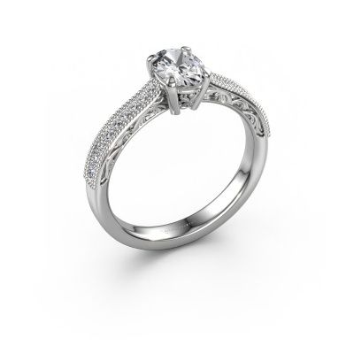 Engagement ring Shonta OVL 585 white gold lab grown diamond 0.834 crt