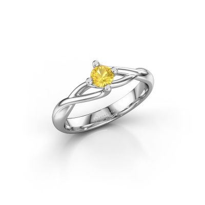 Engagement ring Paulien 925 silver yellow sapphire 4 mm