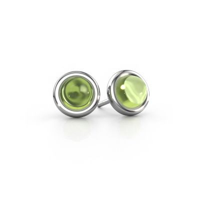 Stud earrings Jodi 950 platinum peridot 4,5 mm