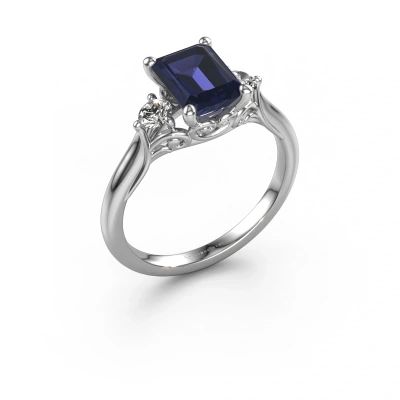 Engagement ring Laurian EME 950 platinum sapphire 8x6 mm