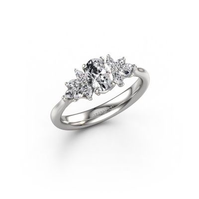 Engagement ring Fiona OVL 950 platinum diamond 0.85 crt