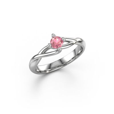 Engagement ring Paulien 585 white gold tourmaline pink 4 mm