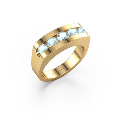 Heren ring Richard 585 goud aquamarijn 4 mm