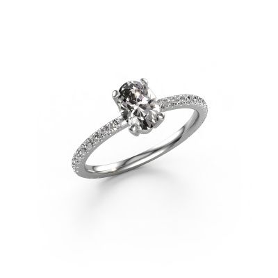 Engagement ring Lynelle 2 950 platinum zirconia 7x5 mm