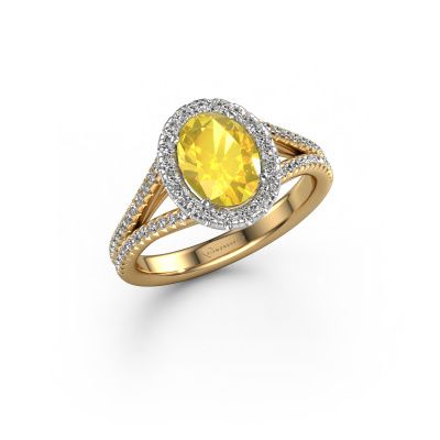Engagement ring Verla ovl 2 585 gold yellow sapphire 8x6 mm