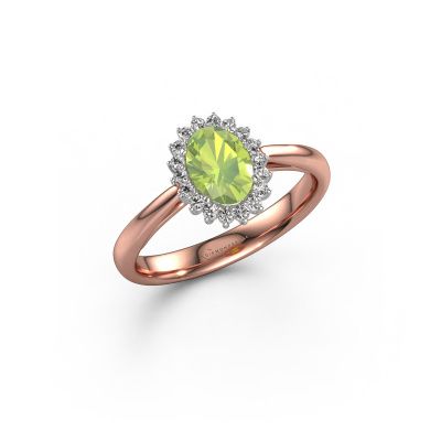 Engagement ring Tilly ovl 1 585 rose gold peridot 7x5 mm