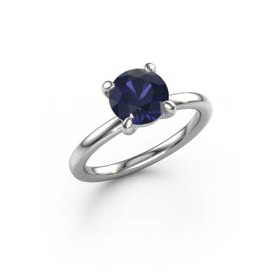 Verlovingsring Simone RND 1 950 platina saffier 7.3 mm