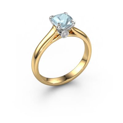 Engagement ring Valorie cus 1 585 gold aquamarine 6 mm