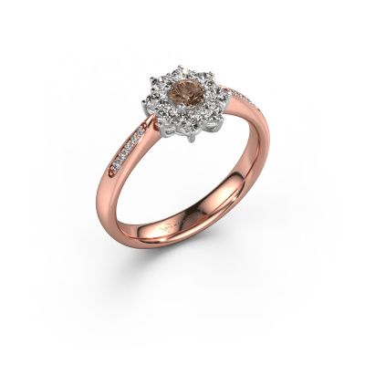 Engagement ring Carolyn 2 585 rose gold brown diamond 0.15 crt