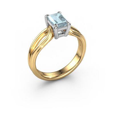 Engagement ring Antonia eme 1 585 gold aquamarine 7x5 mm