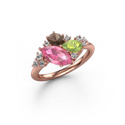 Ring Amanda 585 rose gold pink sapphire 10x5 mm