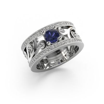 Ring Sanne 585 white gold sapphire 5 mm