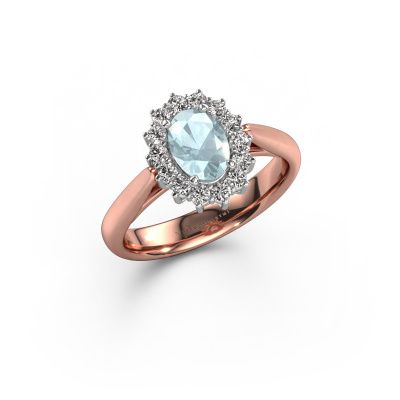 Verlobungsring Margien 1 585 Roségold Aquamarin 7x5 mm