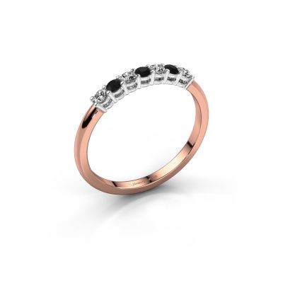 Ring Michelle 7 585 rosé goud zwarte diamant 0.228 crt