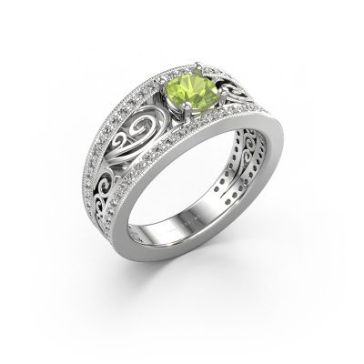 Engagement ring Julliana 585 white gold peridot 5 mm