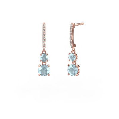 Pendants d'oreilles Tanja 2 585 or rose aigue-marine 4.2 mm