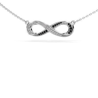 Necklace Infinity 2 585 white gold black diamond 0.134 crt
