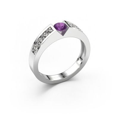 Verlobungsring Lizzy 2 950 Platin Amethyst 4.2 mm