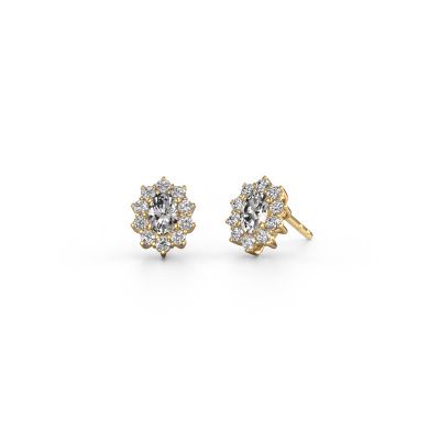 Earrings Leesa 585 gold zirconia 6x4 mm