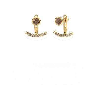 Boucles d'oreilles Rosetta 585 or jaune diamant brun 0.62 crt