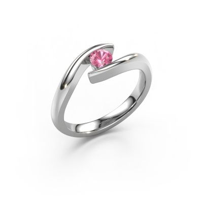 Engagement ring Alaina 585 white gold pink sapphire 4 mm