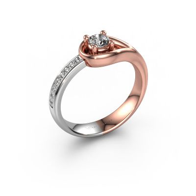 Bague Zara 585 or rose diamant synthétique 0.31 crt
