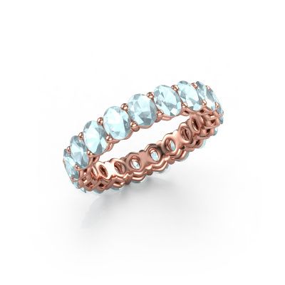 Stackable ring Heddy OVL 3.5x4.5 585 rose gold aquamarine 4.5x3.5 mm