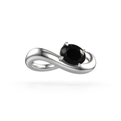 Bague de fiançailles Chloe OVL 950 platine diamant noir 1.10 crt