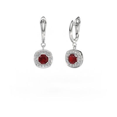 Pendants d'oreilles Marlotte 1 585 or blanc rubis 5 mm