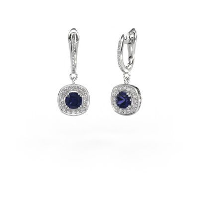 Drop earrings Marlotte 2 950 platinum sapphire 5 mm