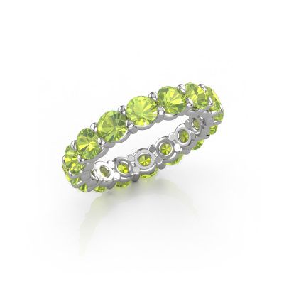 Stackable ring Heddy rnd 4.0 585 white gold peridot 4 mm