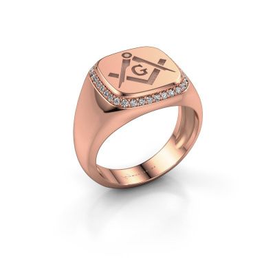 Heren ring Johan 585 rosé goud zirkonia 1.2 mm
