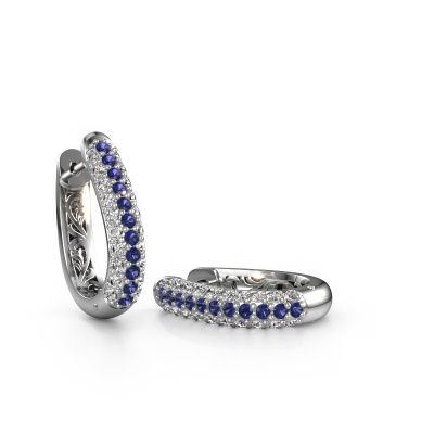 Hoop earrings Danika 10.5 A 950 platinum sapphire 1.7 mm