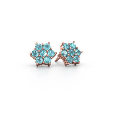 Ohrsteckers Bonita 585 Roségold Blau Topas 2.4 mm