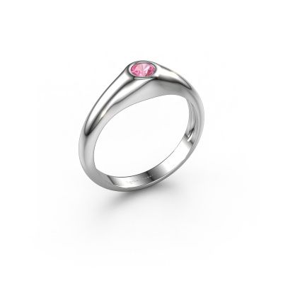 Pinky ring Thorben 585 white gold pink sapphire 5 mm