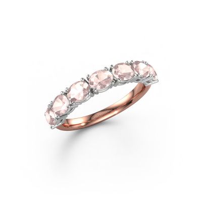 Ring Vivienne half OVL 585 rose gold morganite champagne 4.5x3.5 mm
