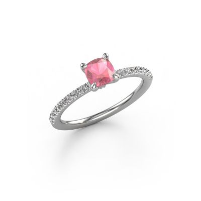 Engagement ring Crystal CUS 2 585 white gold tourmaline pink 5 mm