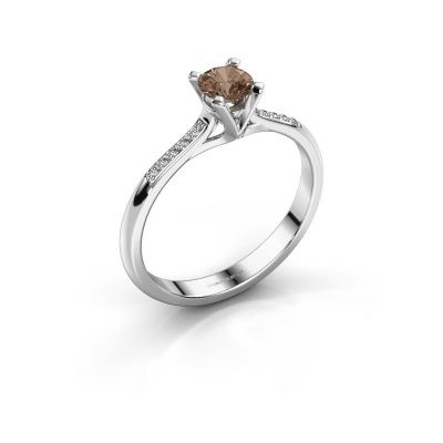 Verlobungsring{ucf Isa 2 585 Weißgold Braun Diamant 0.30 crt