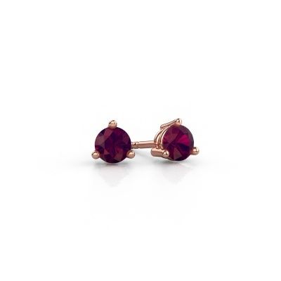 Stud earrings Somer 585 rose gold rhodolite 4.7 mm