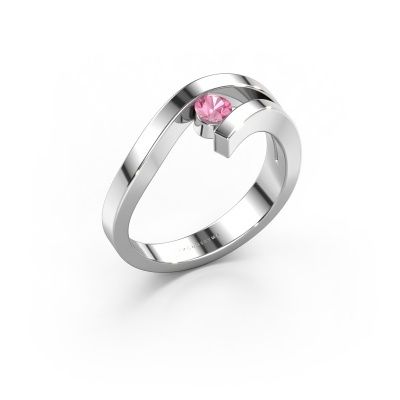 Ring Evalyn 1 585 white gold pink sapphire 3.7 mm
