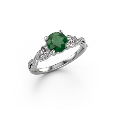 Engagement ring Marilou RND 585 white gold emerald 6.5 mm