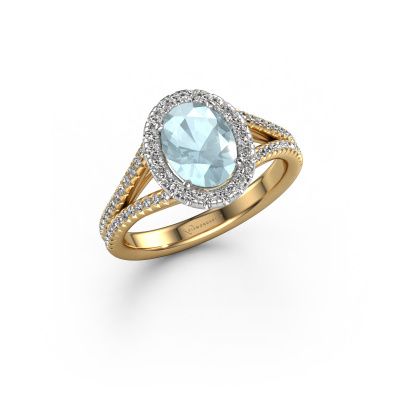 Engagement ring Verla ovl 2 585 gold aquamarine 8x6 mm