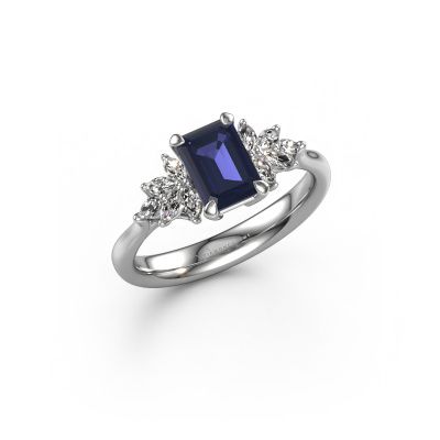 Engagement ring Fiona EME 950 platinum sapphire 7x5 mm