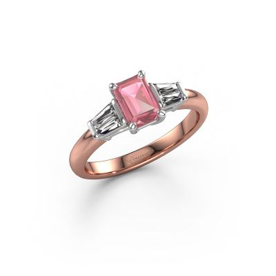 Engagement ring Kina EME 585 rose gold tourmaline pink 6.5x4.5 mm