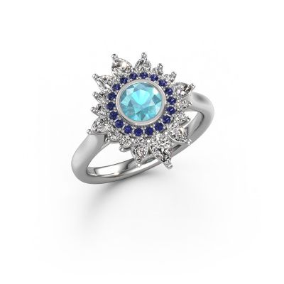 Engagement ring Tianna 950 platinum blue topaz 5 mm